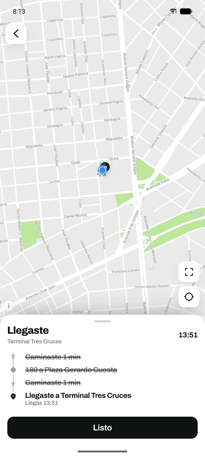 Llegaste a Terminal Tres Cruces